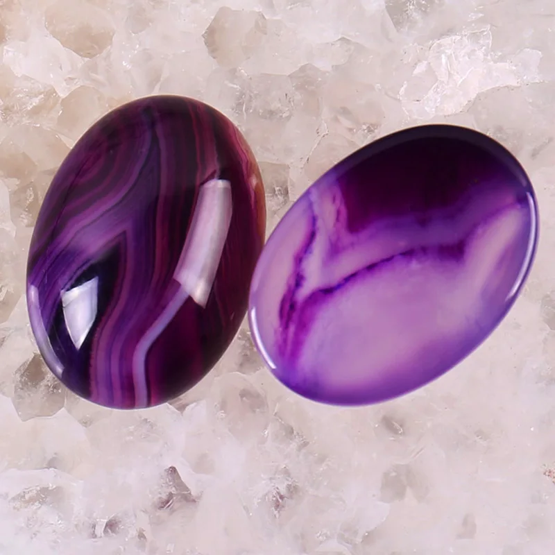 Овальный Кабошон 25x18 мм с фиолетовыми венами и агатом, ювелирные изделия для женщин, подарки (2 шт./партия) H038