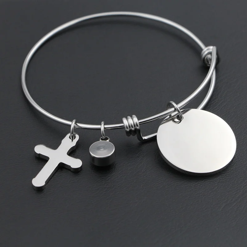 Браслет из нержавеющей стали VILLWICE Cross браслет с гравировкой С god all things pose