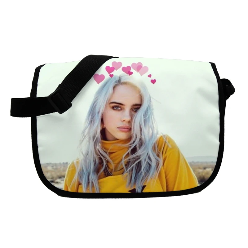 Billie Eilish сумка-мессенджер для мужчин и женщин, сумка через плечо для мальчиков и девочек, дорожные сумки на плечо, Детская маленькая сумка с клапаном, сумки через плечо