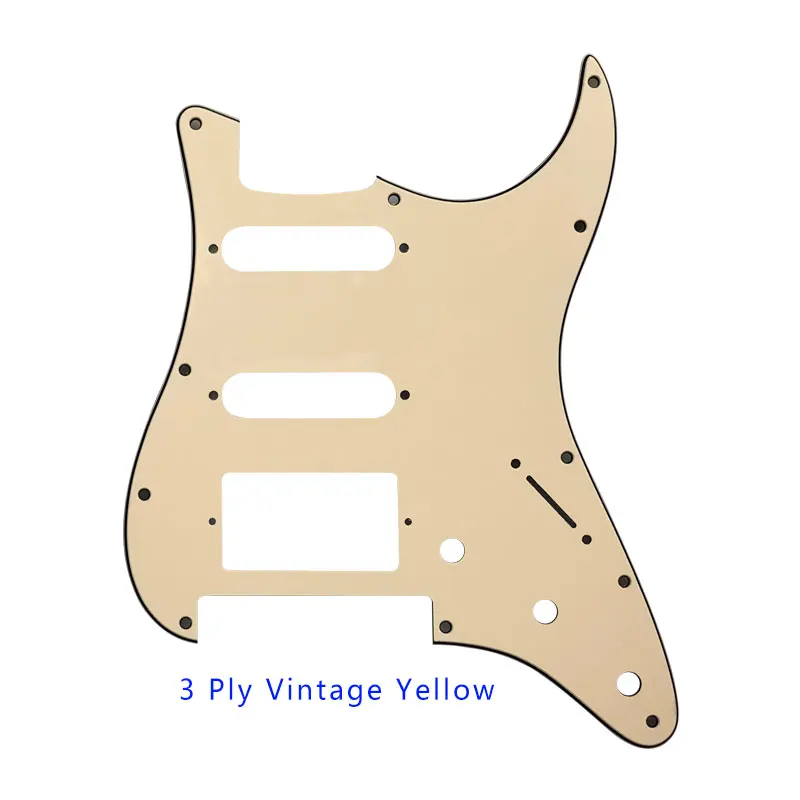 vintage yellow Pleroo аксессуары для гитары strat накладка HSS для электрогитары и 11 шурупы Fender Stratocaster Floyd Rose мост Cut с PAF Humbucker - Цвет: vintage yellow