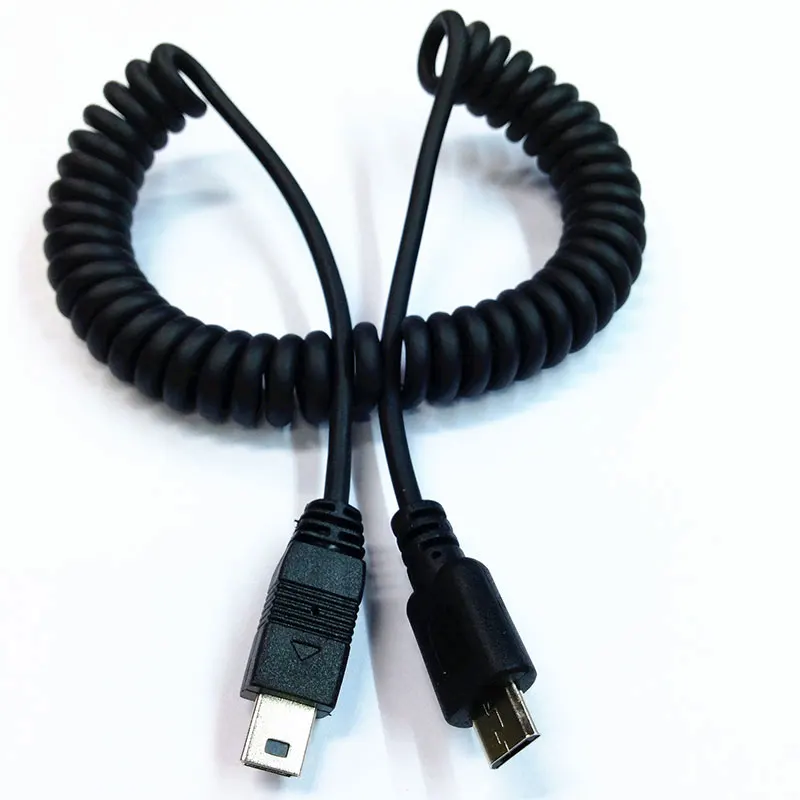 Spiral Coiled Micro USB B 5Pin M to Mini Male adapter adaptor Cable 1.5M 5FT | Компьютеры и офис