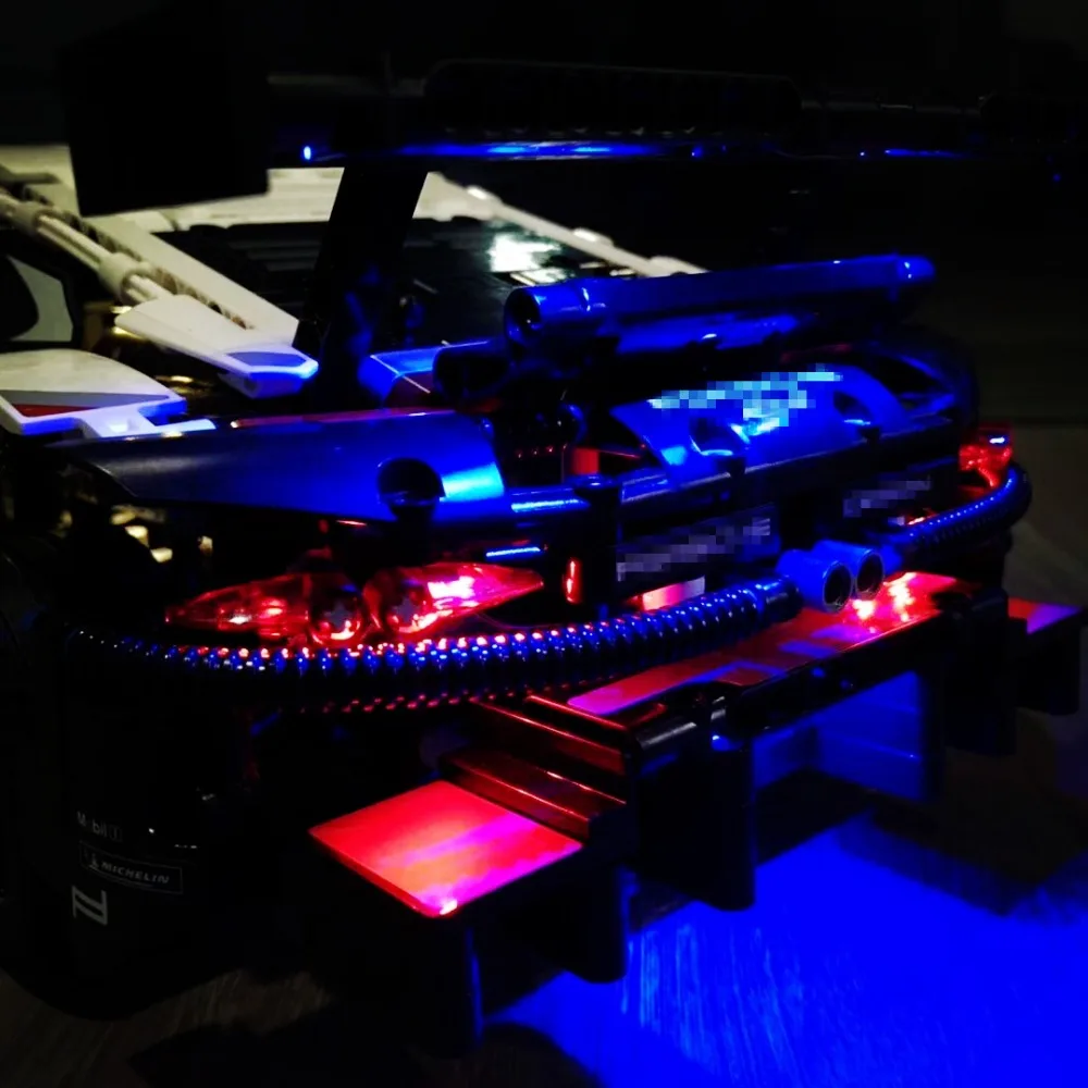 Светодиодный фонарь для 42096 супер белый гоночный автомобиль MOC технологические строительные блоки Наборы комплекты кирпичей Дети Мальчики Игрушки совместимы