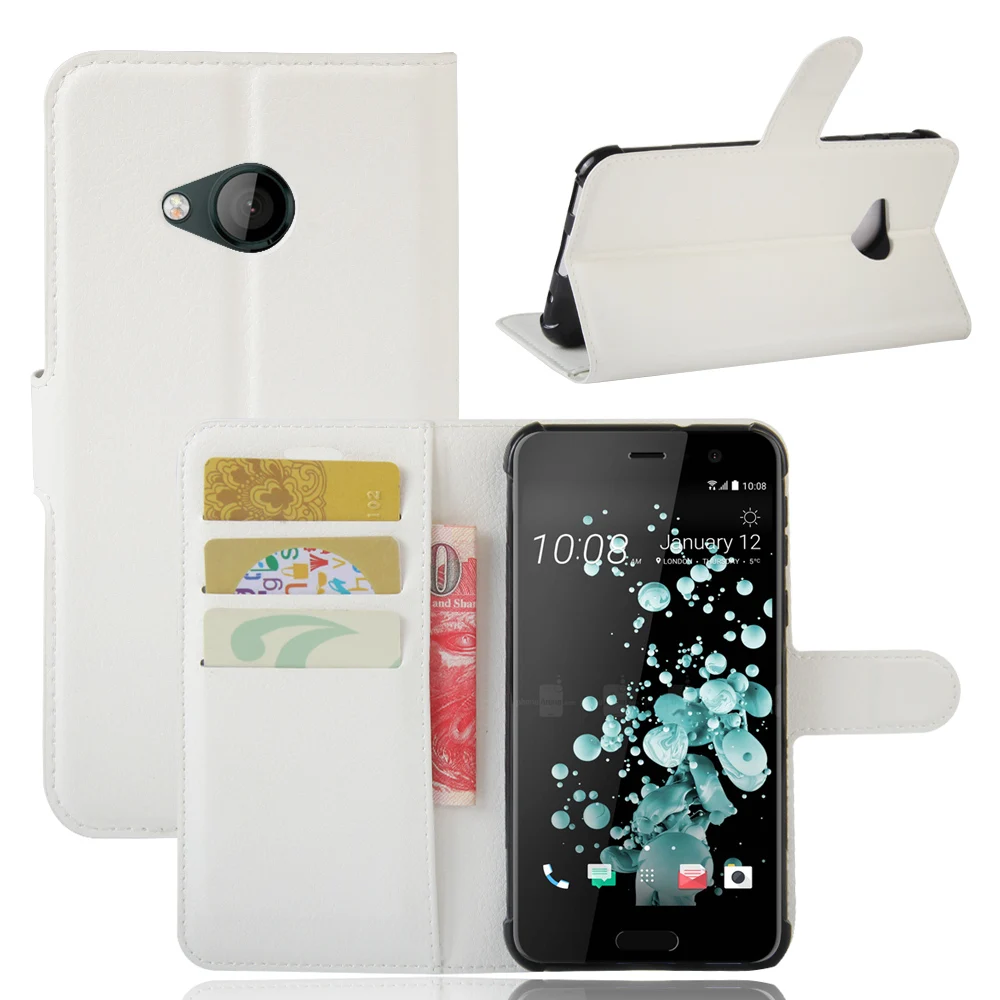 White JFC Для htc U Play кошелек Чехол-держатель для карт чехол для телефона s для htc U Play из искусственной кожи чехол для телефона - Цвет: White JFC