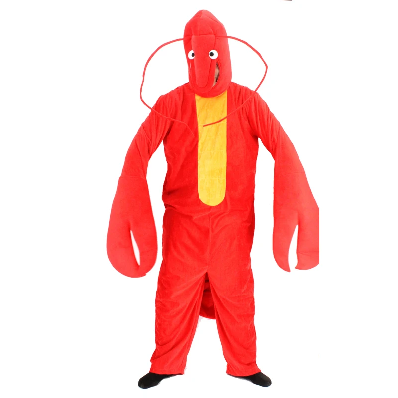 Высокое качество унисекс для взрослых kugurumi пижамы Красный Лобстер аниме Косплэй