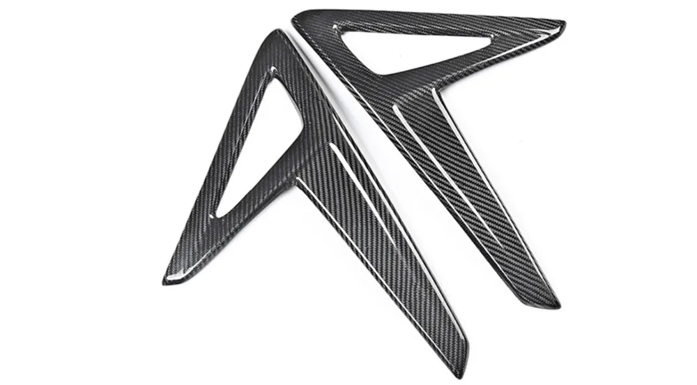 Углеродного волокна Прокат лицевой стороне крыло Fender Vent накладка эмблемы бампер Стикеры для Tesla модель S