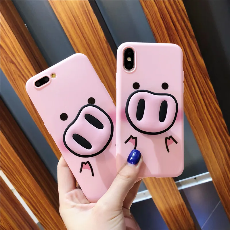 Забавный поросенок шаблон чехол для телефона iPhone 8 7 6 S плюс мультфильм буквы