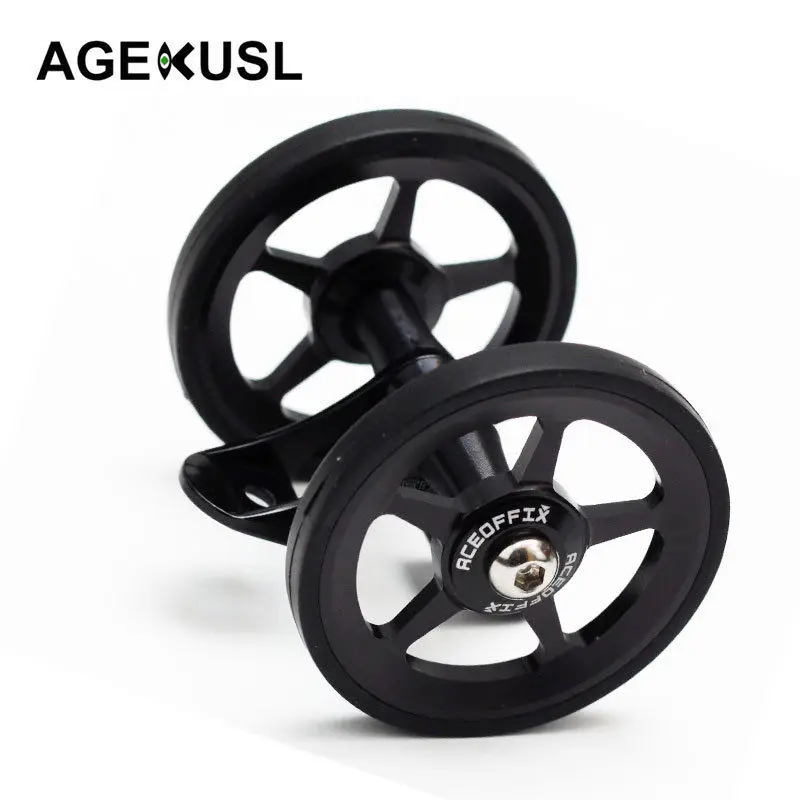 Black Wheel TWTOPSE легкий 65 г велосипед Easywheel брызговик ezWheel для Brompton Складной Велосипед Брызговики колеса двойные AL7075 CNC 60 мм - Цвет: Black Wheel