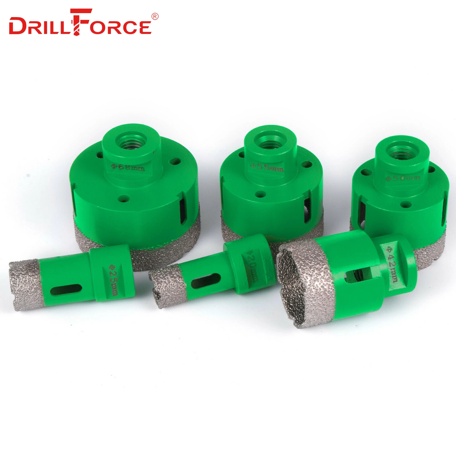 Алмазные пилы Drillforce M14 набор из 6 отверстий 20/25/42/50/55/68 мм прочный карборунд