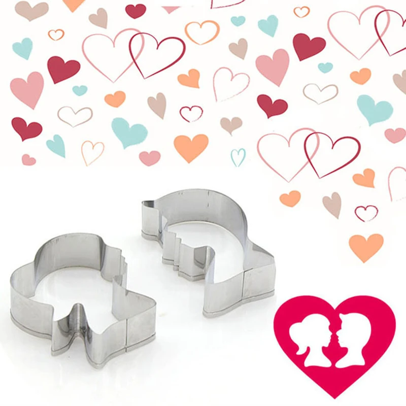 Нержавеющая форма для печенья из мультфильма влюбленных маленьких мальчиков и