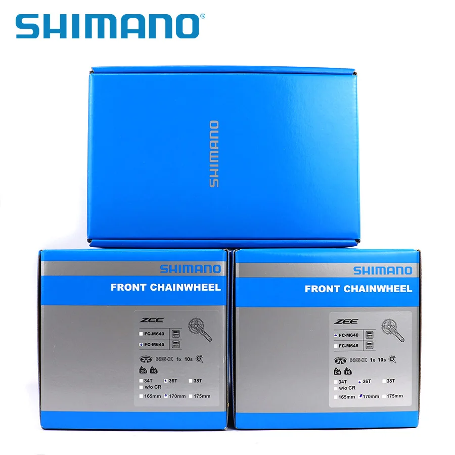 SHIMANO ZEE 10 скоростей шатуны FC-M640 FC M645 цепь колеса горного велосипеда MTB шатуны 165 мм/170 мм 36 т с BB запчасти для велосипеда