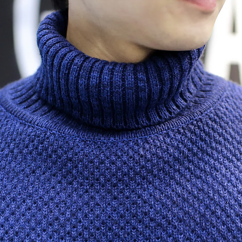 Мужской пуловер 2017 брендовый Повседневный однотонный вязаный простой свитер