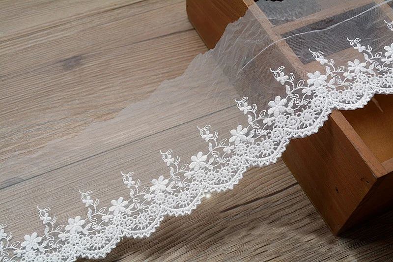 New Mesh Floral Embroidered Lace Trim Doll Clothes Fabric DIY Craft Width 10cm 5Yds/lot | Дом и сад