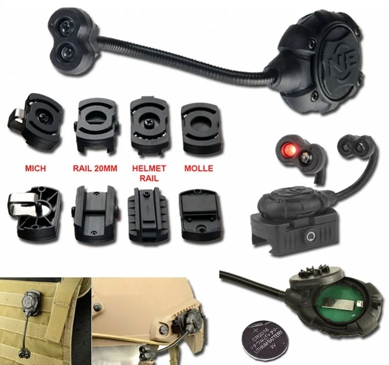 Night Evolution Тактический Princeton Tec MPLS2 Combo Красный Зеленый Белый шлем с led подсветкой фонарик Airsoft ИК свет для Молл/Mich