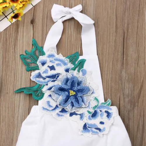 Детский летний комбинезон для маленьких девочек пляжный костюм без рукавов с