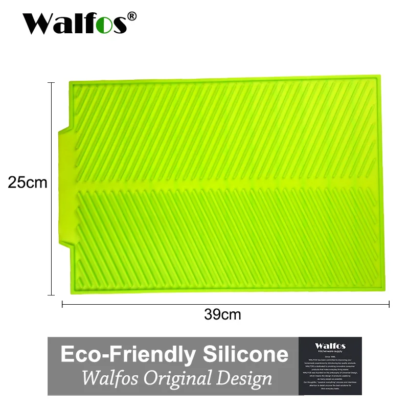 WALFOS Green WALFOS Пищевая силиконовая миска для сушки посуды, очень большой термостойкий силиконовый Антибактериальный диспенсер для посуды - Цвет: WALFOS Green