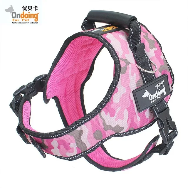 harness pink Поводок для собак, ошейник, нейлон, полиция K9, поводки, дышащий набор для маленьких meduim, тренировка большой собаки, жилет, жгут, аксессуары для собак - Цвет: harness pink