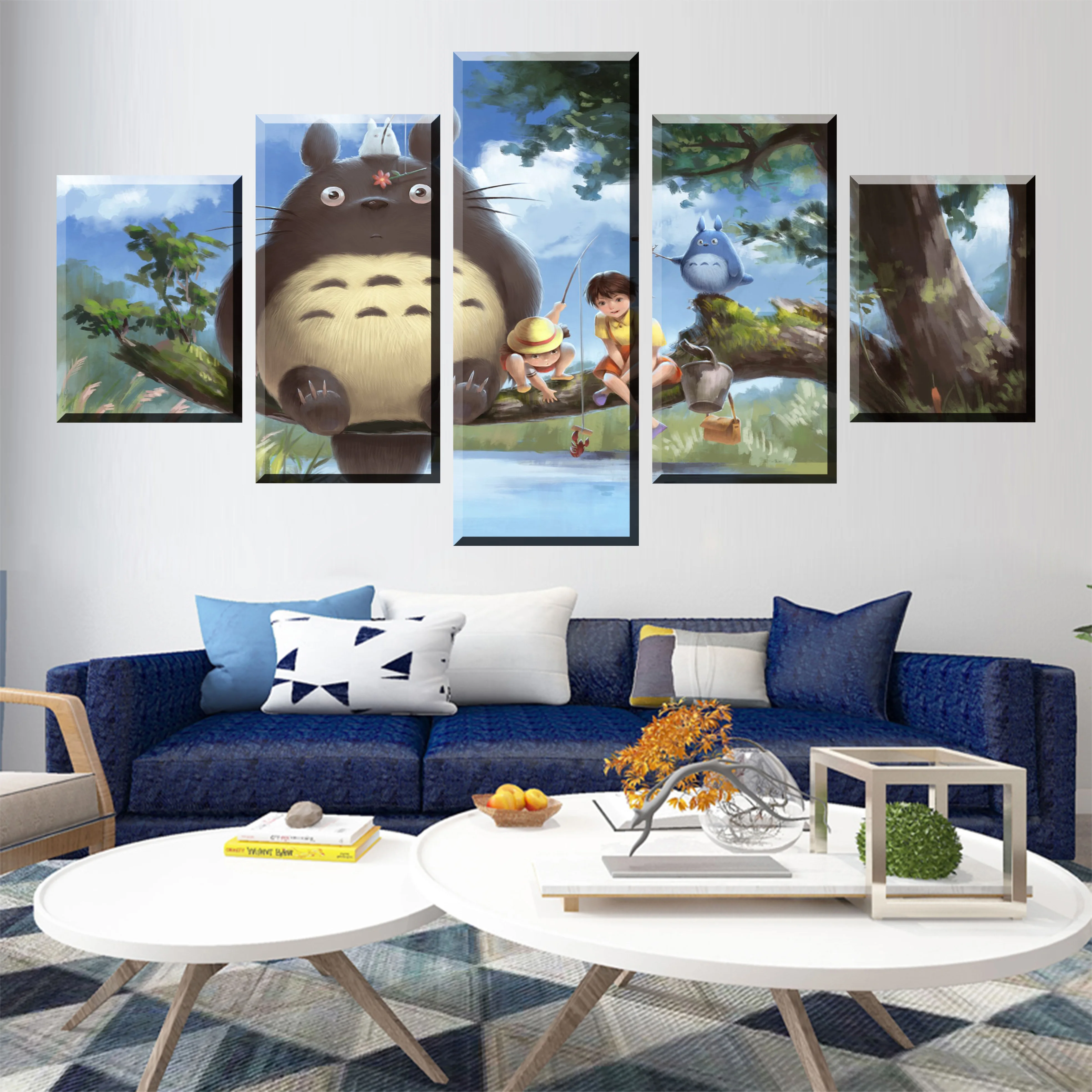 

HD Print Movie 5 Piece My Neighbor Totoro Canvas Poster Paintings Modern Pictures Wall Art For Home Decor Framework Decoration