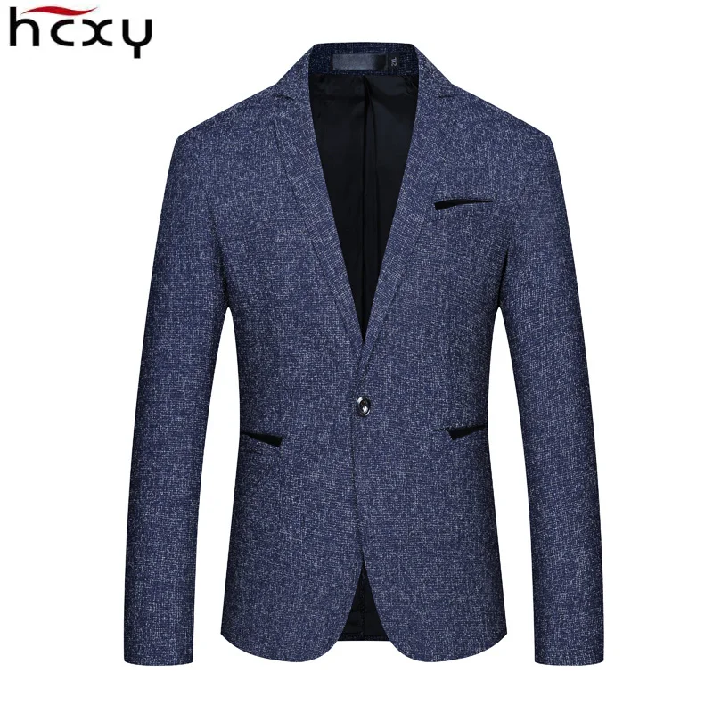 HCXY 2019 Новый Демисезонный Повседневное Для мужчин Блейзер хлопок тонкий костюм