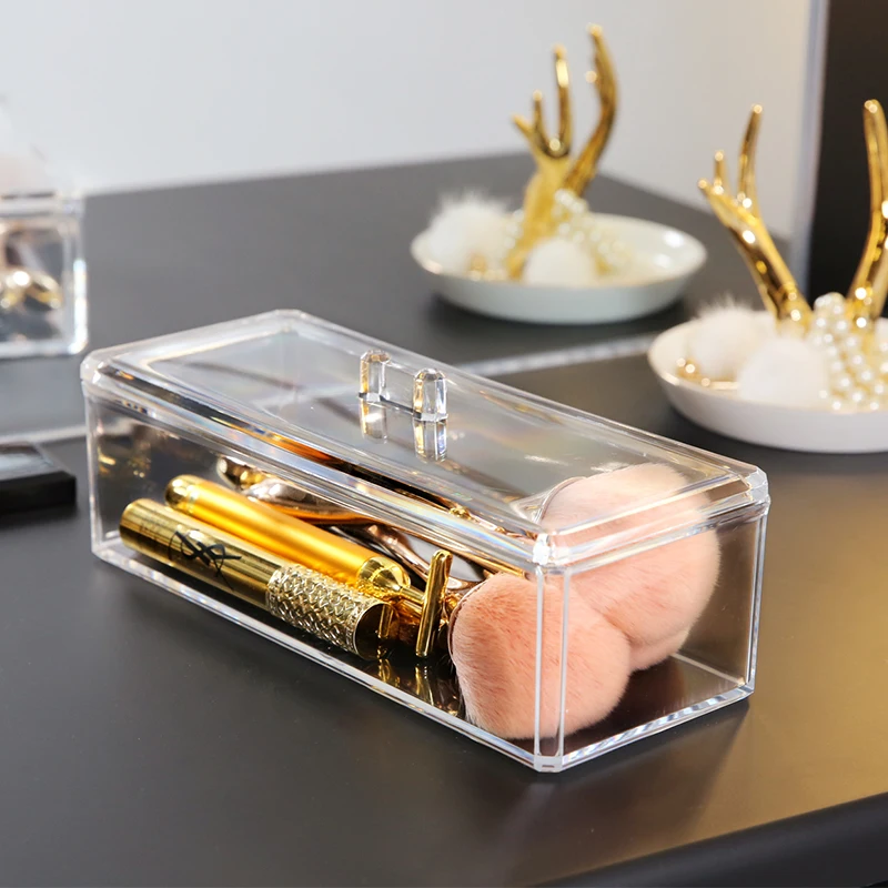 AF 1/2 яруса штабелируемые коробки для хранения акриловый Органайзер макияжа