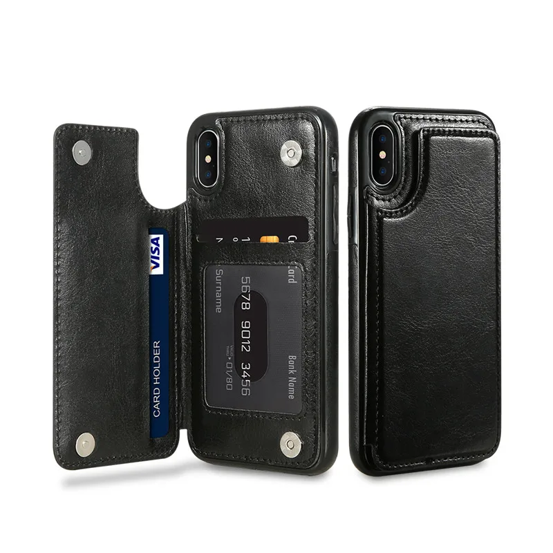 KISSCASE роскошный Флип кожаный бумажник чехол для iPhone 7 Coque отделения для карт мобильный телефон сумки чехол для iPhone 7, 7plus 7 Plus Fundas - Цвет: Black