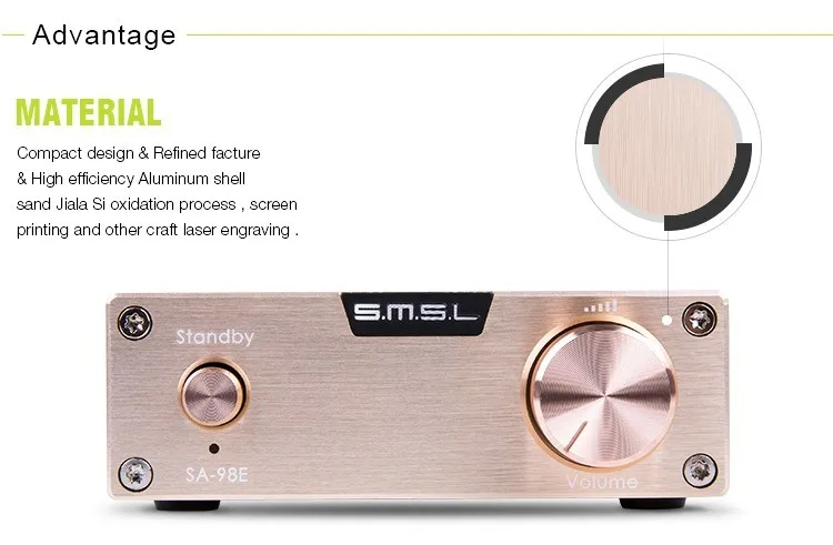 SMSL SA-98E аудио усилитель 2,1 класса d усилители TDA7498E hifi мини усилители мощности amplificador аудио