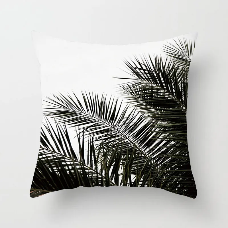 Черный и белый Palm Tree Корона Роуз наволочки современный Стиль 20 Стиль s Наволочки 44X44 см диван украшения для стула