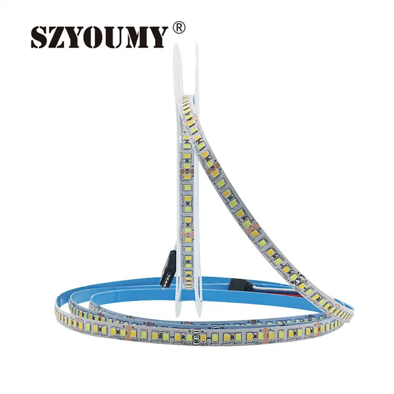 SZYOUMY SMD 2835 CW/WW двойной белый Цвет Температура Регулируемая Цветовая Температура 12V 24V двойной Цвет светодиодный гибкие светодиодные ленты 180 светодиодный s/m лента светильник
