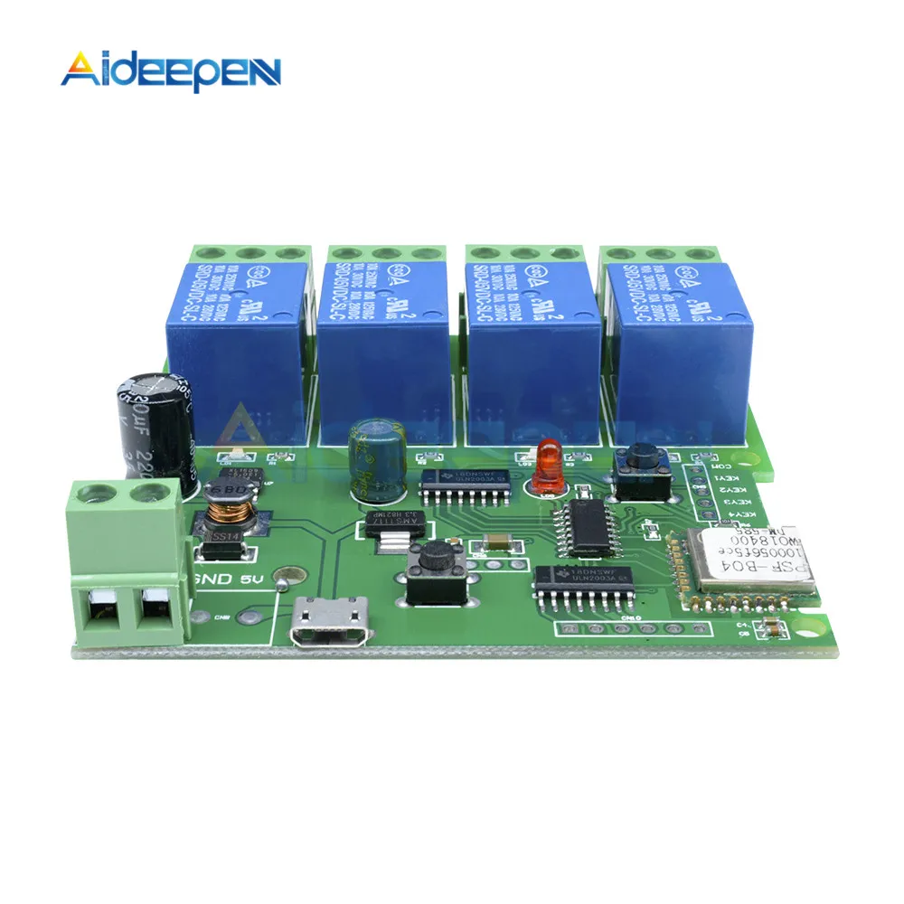 DC 5 V-32 V 4 WiFi реле канала модуль с помощью приложения на телефоне Беспроводной дистанционного Управление переключатель с встроенной функцией спуска затвора блокировки для Умный дом DC 12V 24V