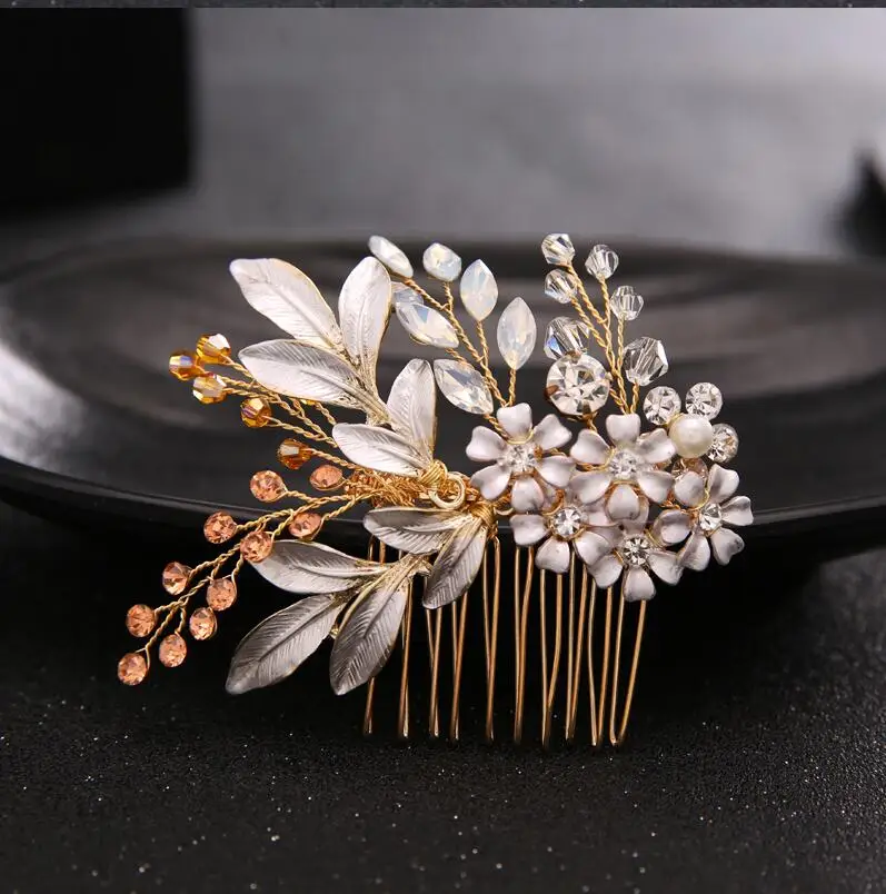 Hair Comb Свадебный обруч KMVEXO, обруч на голову с кристаллами - Окраска металла: Hair Comb