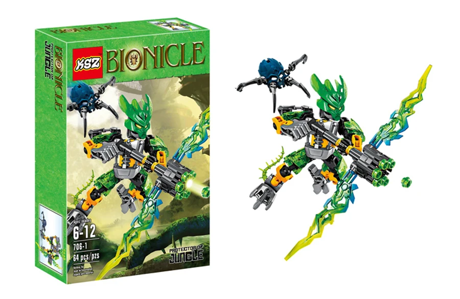 Smartable BIONICLE 6 шт./партия джунгли рок вода земля лед огонь фигурки строительный блок набор игрушек для мальчика совместимые все бренды