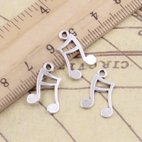 30pcs charms musical note 17x11mm tibetan bronze silver color pendants antique jewelry making diy handmade craft
