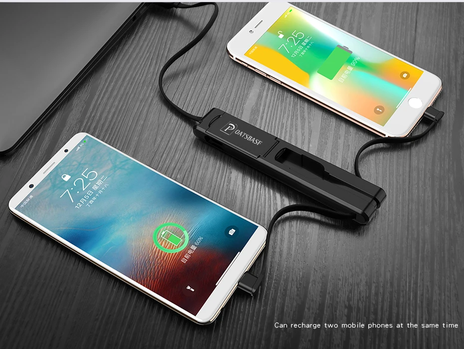 Oatsbasf 3 в 1 Micro usb type C 8 Pin USB кабель для iPhone X 8 7 6 Креативный дизайн скрытый USB кабель для Xiaomi huawei