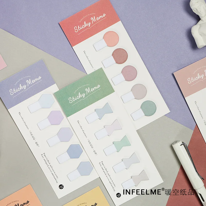 Ретро Градиент Цвет липкий блокнот для заметок указательный стикер Закладка