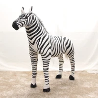 large 90x65cm simulation zebra plush toy standing zebra toy decorationchristmas gift w1969