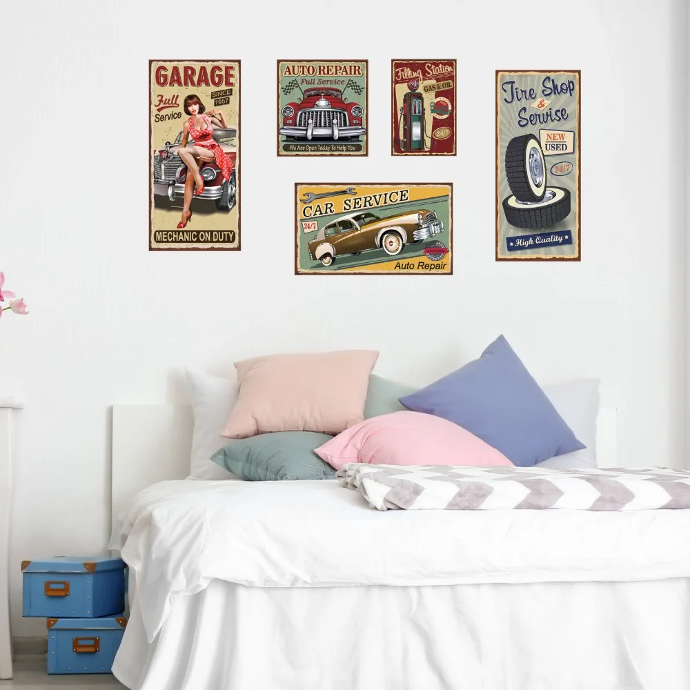 Постер для шин декоративные металлические дощечки винтажное украшение стены