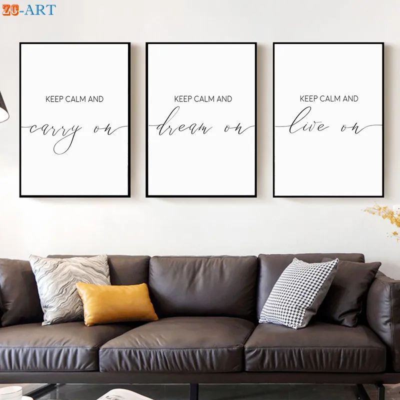 Мотивационные художественные принты постеры с цитатами Keep Calm современные