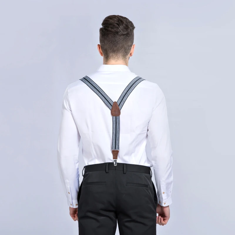 Мужские кожаные подтяжки с 3 зажимами для взрослых мужчин папы подарки Дедушки