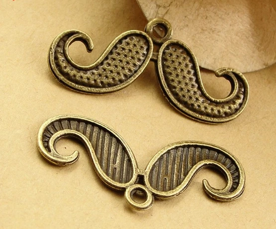 

A3476 Free Shipping! 100pcs/bag size 30*15mm the " artificial beard" Bronze color pendant Fashion Jewelry accessories