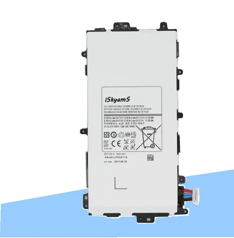 ISkyamS 1x4600 мА/ч SP3770E1H запасная батарея для Samsung Galaxy Note 8 0 3G с функцией GT N5100 N5110 N5120