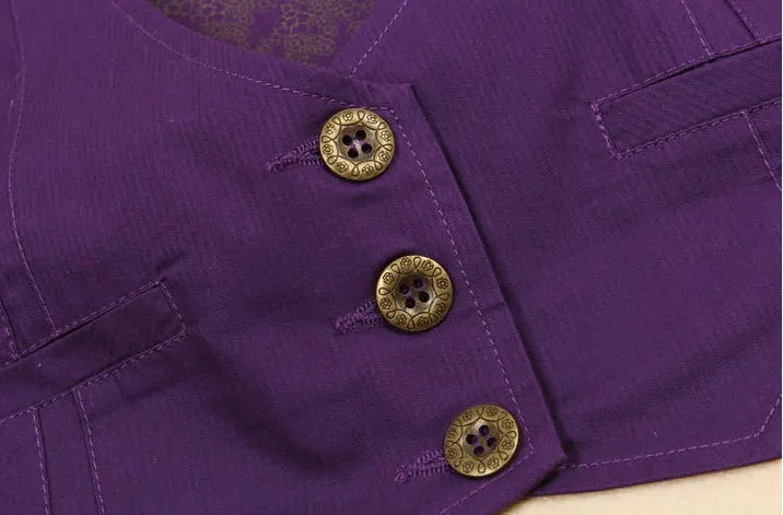 2018 сплошной короткий фиолетовый цветочный принт подкладка стиль женский жилет