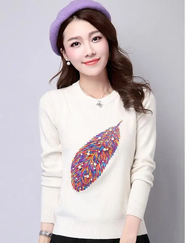 Soft Wool Plus Size Pullover 2015 Autumn Korean Women Casual Lips Fashion Print Sweater Ladies Leisure Tops | Женская одежда