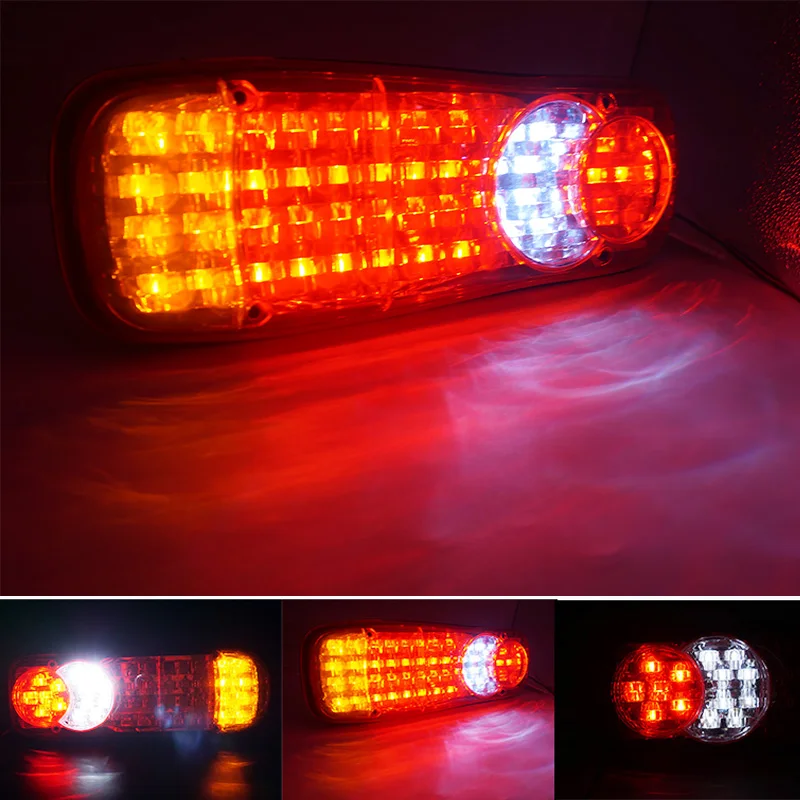 

1 Pair 12V/24V Waterproof LEDS Trailer Truck lorry LED VAN Tail Light Lamp Car-Trailer Taillight Reversing Warning Brake light