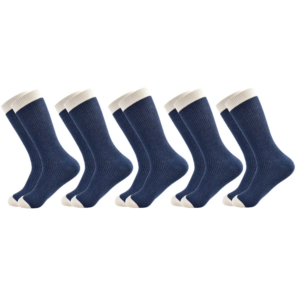 5 pairs of socks Мужские носки Харадзюку, стандартные классические носки, новые носки, деловые повседневные хлопковые подарки для мужчин - Color: 5 pairs of socks