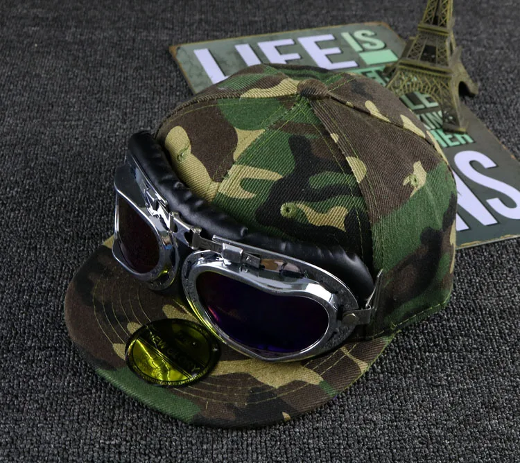 2019 Новые пилотные детская камуфляжная одежда Бейсбол Кепки с очками для детей