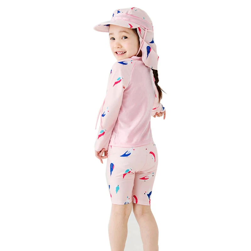 Детская пляжная одежда для девочек Цельный купальник детская с рисунком UPF50 +