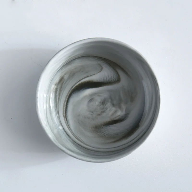Круглая керамическая миска под мрамор d для воды джема масла уксуса томатного