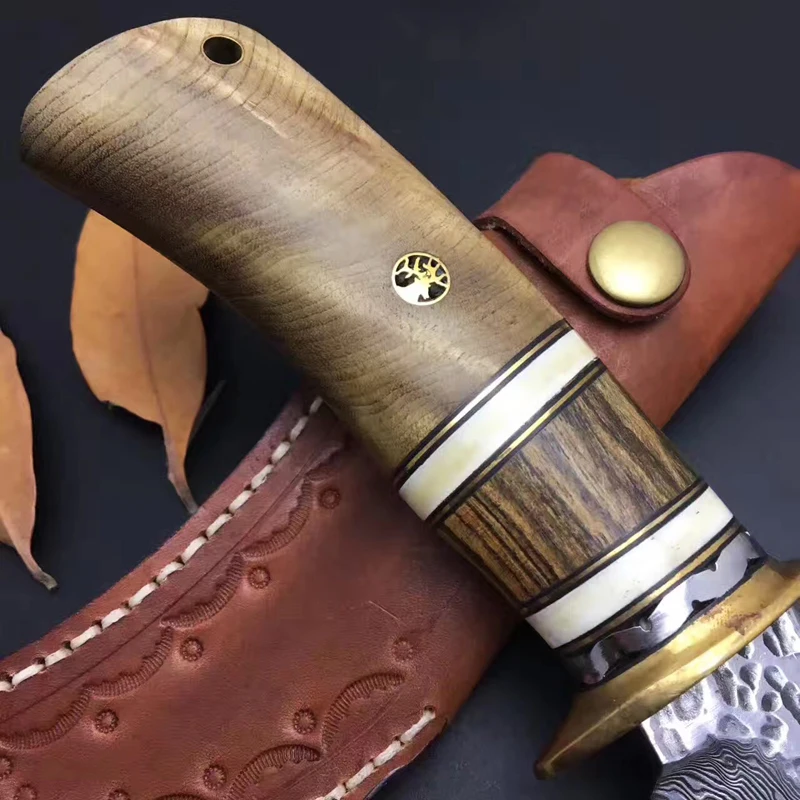 Arrival Collection Gift Damascus Small Fixed Knives Tactical Survival Handmade Mini Hunting Knife Outdoor Camping Rescue Knife. |