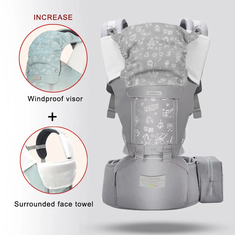 81-Gray Детские переноски сумка Колыбель для новорожденного Hip seat органический хлопок дышащий передний облицовочный детский Перевозчик Путешествия младенческие принадлежности - Цвет: 81-Gray