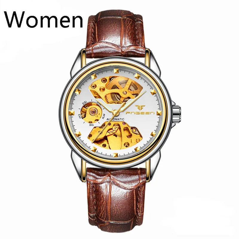 Автоматические часы женские наручные люксовый бренд водонепроницаемые Золотые