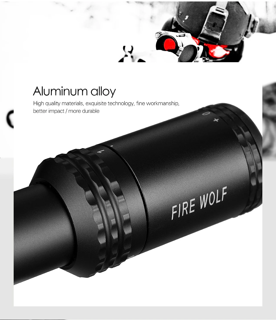 FIRE WOLF 1-4X24E оптические Прицелы Охотничьи красные точечные прицелы компактный прицел с подсветкой сетка w/крепления для AR15 AK